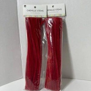 Chenille Stems 12" Red Crafts Holiday Christmas 2 Packs 75 Each